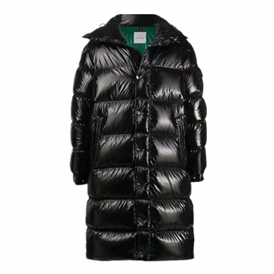 Winter Black Puffer Long Men's Down Coat Thicken Smooth Shiny Hooded Parka Outdoor Down Jacket For Men