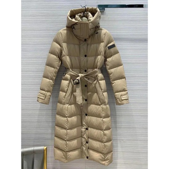 High Quality Long Puffer Down Jacket Belted Winter Parka Windbreaker Outdoor Thick Warmth Women's Down Coats Quilted