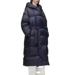 2022 Winter Thickened 90 White Duck Down Over The Knee Length Hooded Zipper Puffer Padded Women's Down Coats