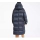 2022 Winter Thickened 90 White Duck Down Over The Knee Length Hooded Zipper Puffer Padded Women's Down Coats