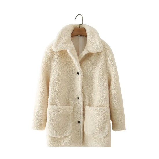 Winter Coat Women Fake Fur Outerwear Women's Clothing Sherpa  Fur Outerwear Winter Coat Women