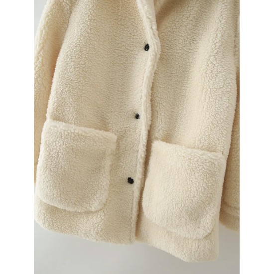 Winter Coat Women Fake Fur Outerwear Women's Clothing Sherpa  Fur Outerwear Winter Coat Women