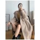 Warm Thicken Genuine Trench Woolen Leather Winter Lamb Fur Long Overoat Shearling Coat For Women