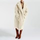 Warm Thicken Genuine Trench Woolen Leather Winter Lamb Fur Long Overoat Shearling Coat For Women