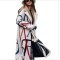 Hot Sale Winter Plus Size Womens Clothing Letter Printing Casual Single Button Windbreaker Lapel Trench Coat