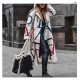 Hot Sale Winter Plus Size Womens Clothing Letter Printing Casual Single Button Windbreaker Lapel Trench Coat