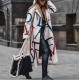 Hot Sale Winter Plus Size Womens Clothing Letter Printing Casual Single Button Windbreaker Lapel Trench Coat