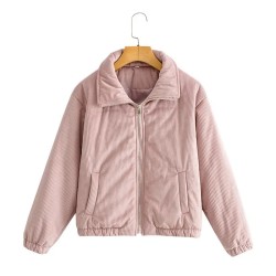 Women Outerwear Long Sleeve Duck Down Jacket Casual Fashion Parka Coat Corduroy Thick Winter Bubble Coats for Women