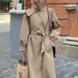  View larger image Add to Compare  Share Spring And Autumn Elegant British Style Trench Long Coat Windbreaker Women's Mid-length Over The Knee Jackets