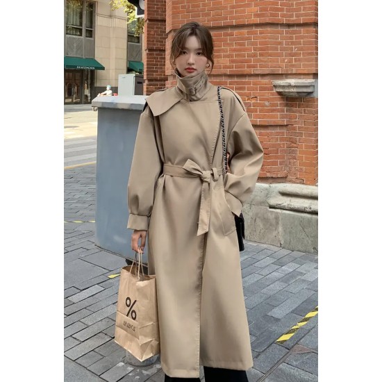  View larger image Add to Compare  Share Spring And Autumn Elegant British Style Trench Long Coat Windbreaker Women's Mid-length Over The Knee Jackets