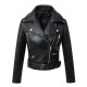 2022 New Arrival Fashion Winter Black Faux Leather Jackets Turn Down Collar Zipper Basic Womens Jacket