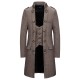 New Arrival Fashion Mid-Length Business Coat Classic Vest False Two Piece Stand Collar Trench Coat For Men