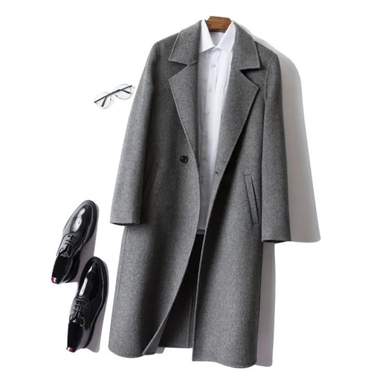 Waterproof 100% Wool Men's Coat Breathable Men's Trench Coats Anti-wrinkle Double Faced Nylon Winter Coat for Men